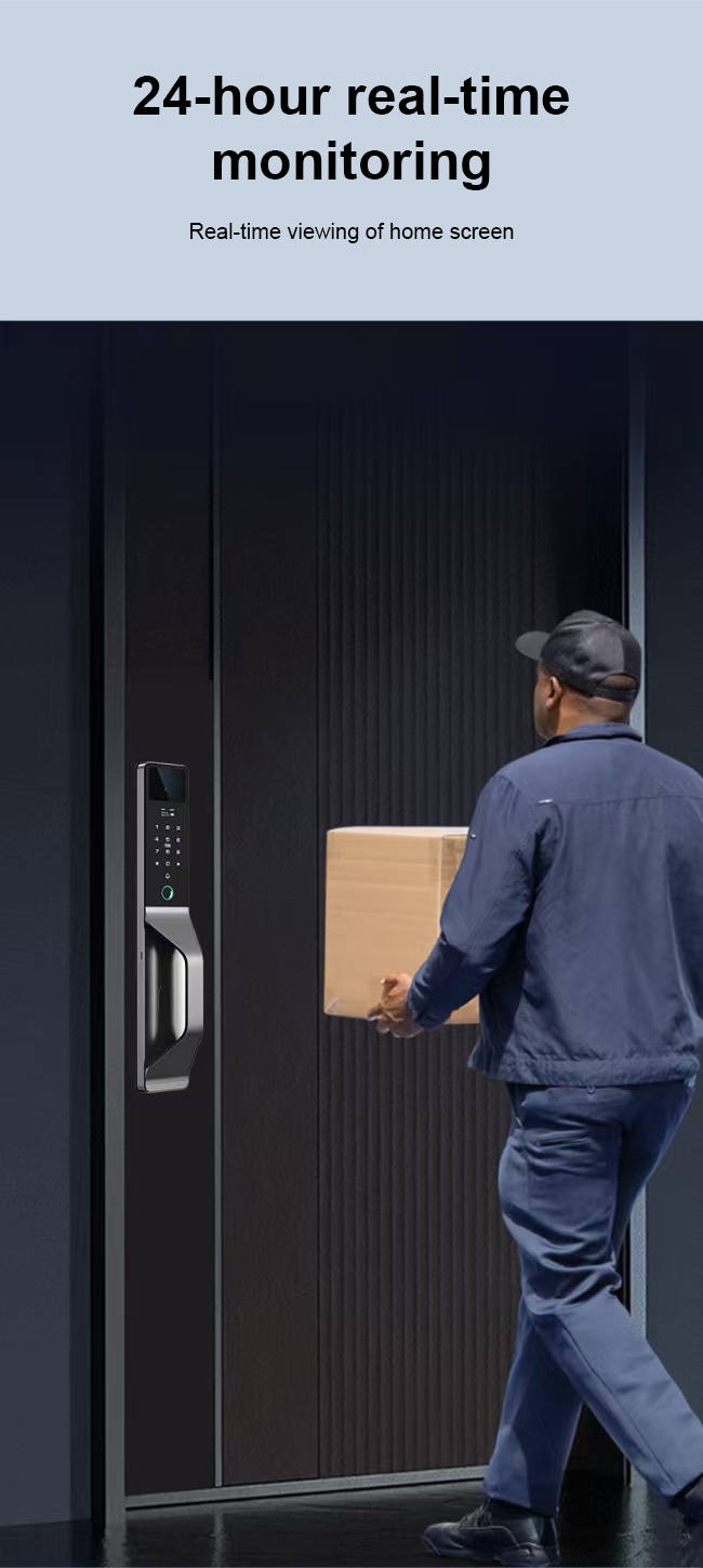 Smart Life Tuya WIFI Door Handle Face Fingerprint Keypad Card Video Doorbell Intercom Lock