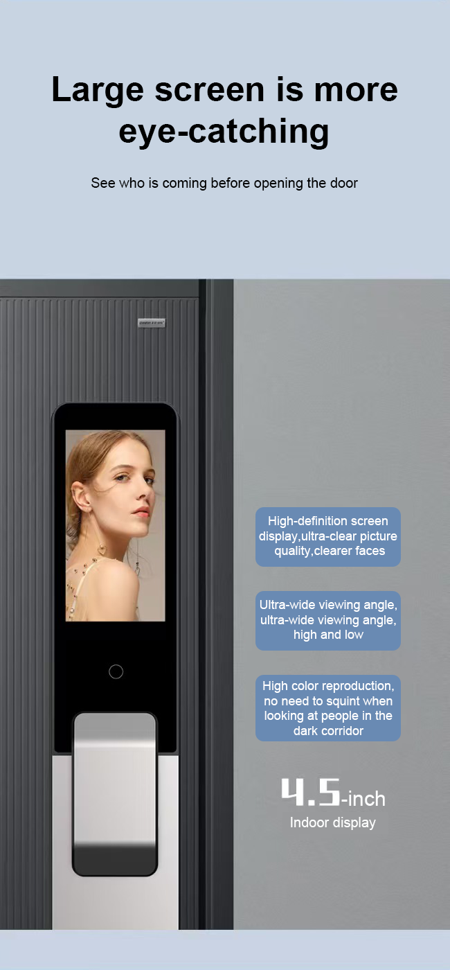 Smart Life Tuya WIFI Door Handle Face Fingerprint Keypad Card Video Doorbell Intercom Lock