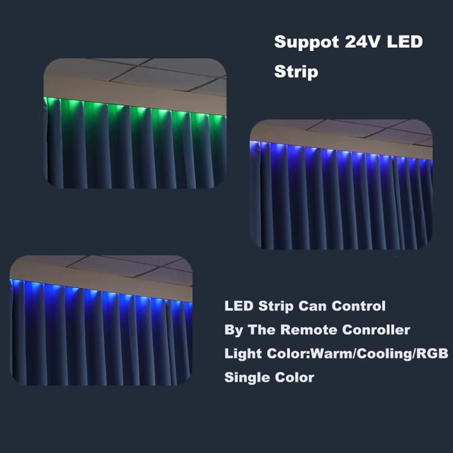 Smart Life Tuya WIFI Curtain Track w/ Motor RGB LED Strip Light & Remote | 2.2m