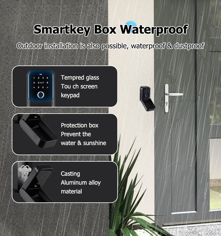 Smart Life Tuya Bluetooth Access Control Fingerprint Keypad Card Key Box (Black)
