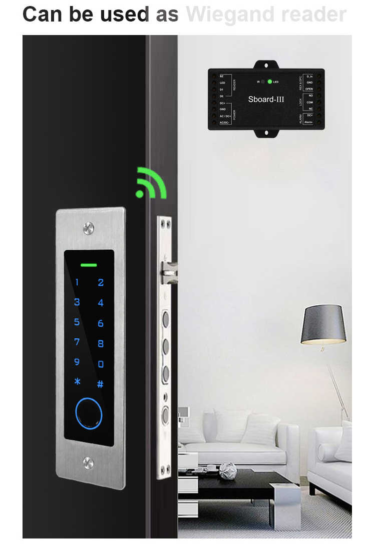 12V Embedded Access Controller for Wiegand Keypad Card Fingerprint Reader for Door Gate Garage Motor