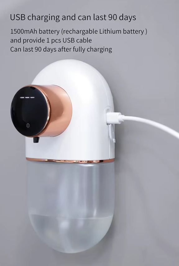 Electric Soap Gel Dispenser | 5V Rechargeable | 320ml refillable | Wall Mounted (Blue)