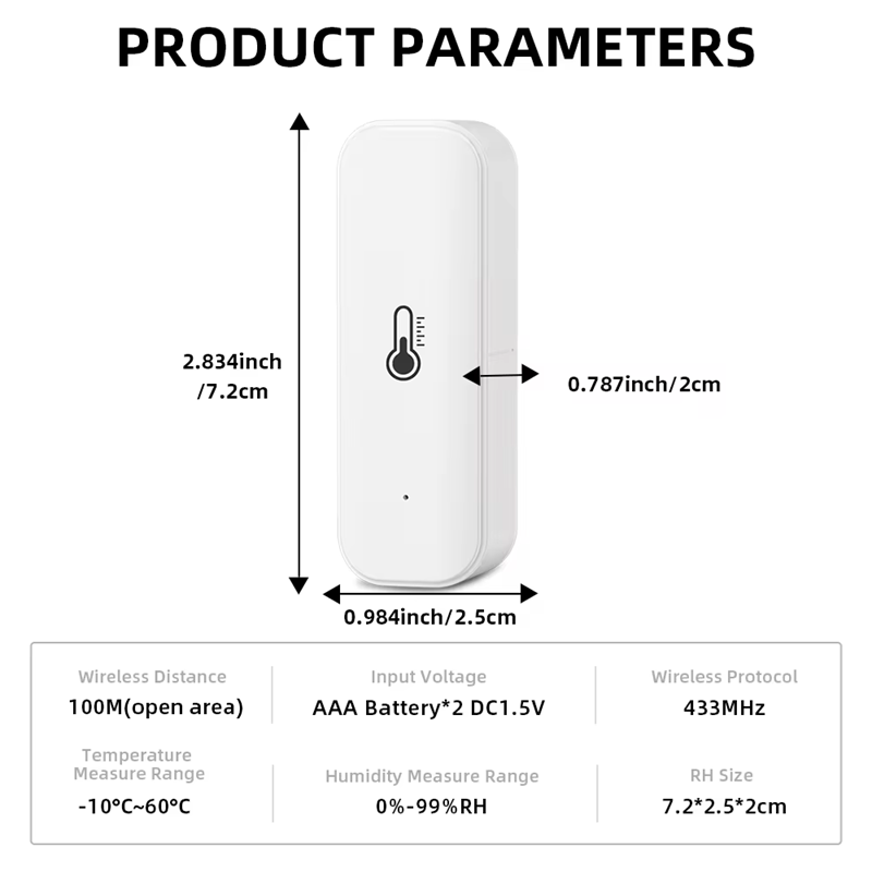Additional RF433 Temperature Humidity Sensor Only | 1 Pack