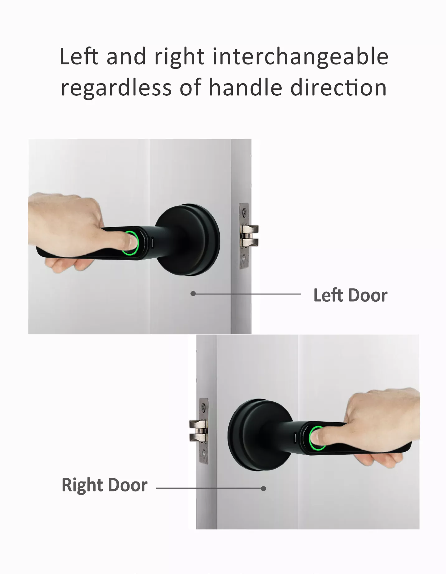 Smart Life Tuya Bluetooth Access Control Fingerprint Keypad Card Door Handle Lock (Silver)