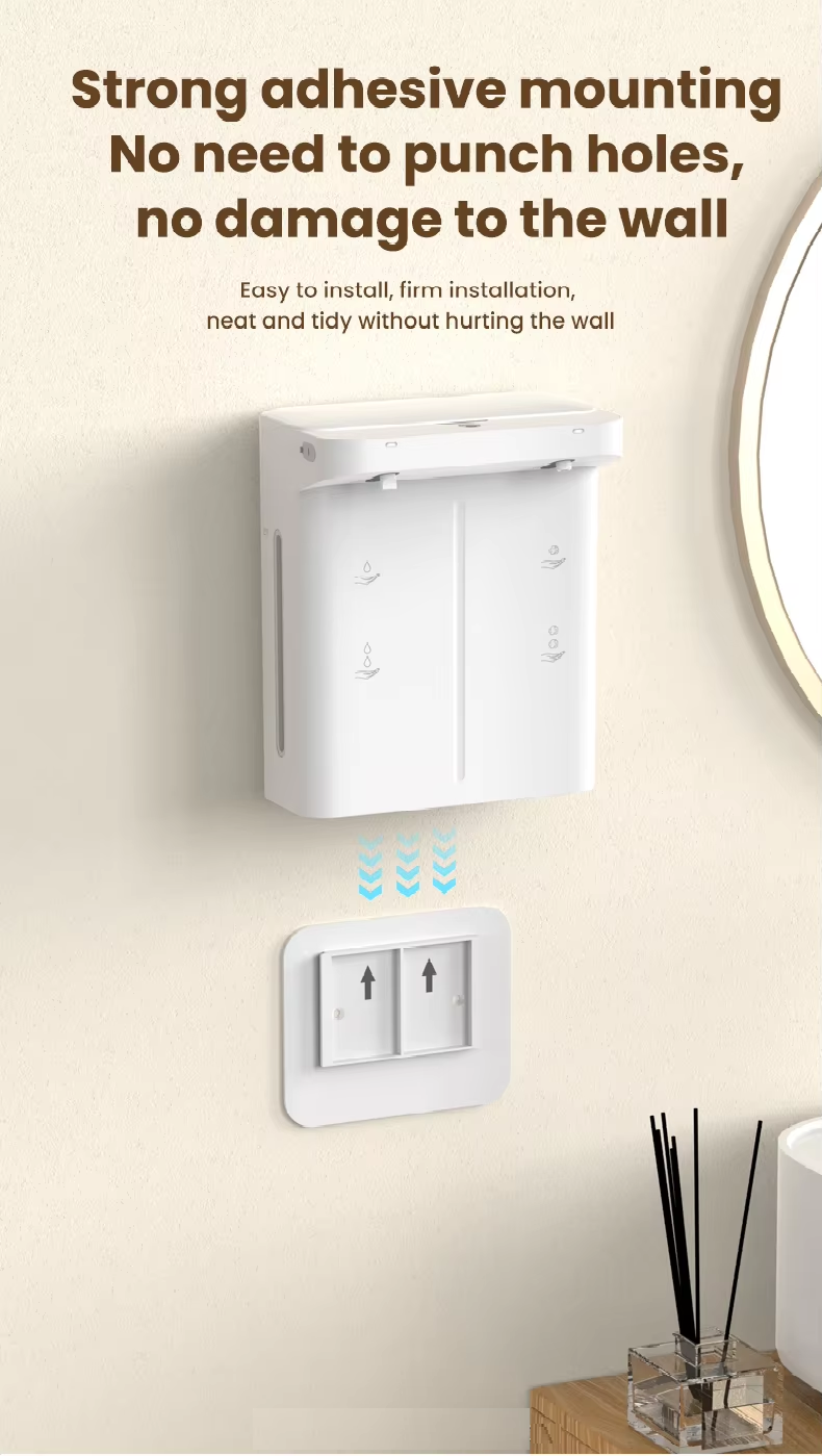 Electric Dual Soap Foam Gel Dispenser | 5V Rechargeable | 280ml refillable | Wall Mounted