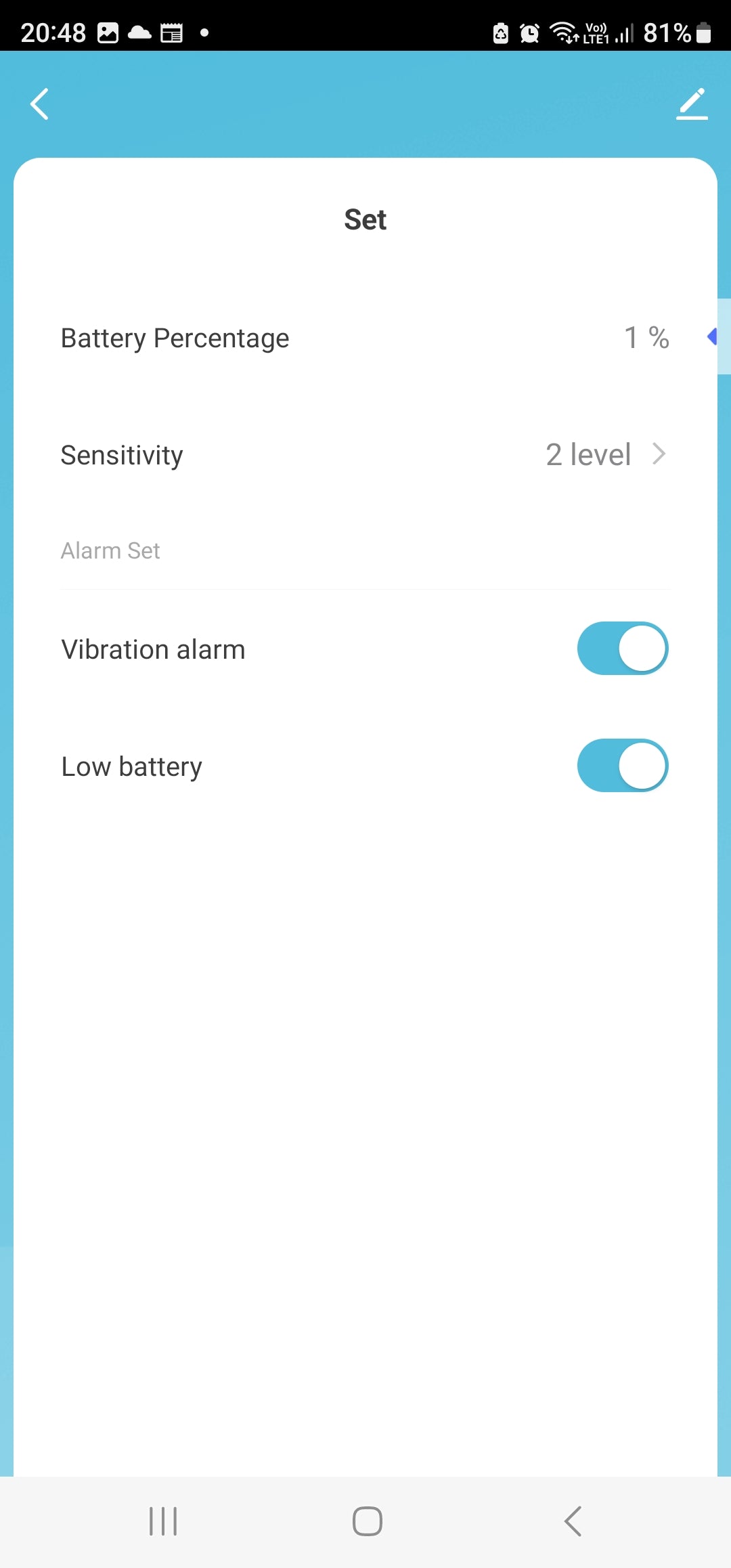 Smart Life Tuya WIFI Vibration Sensor Detector | 3V