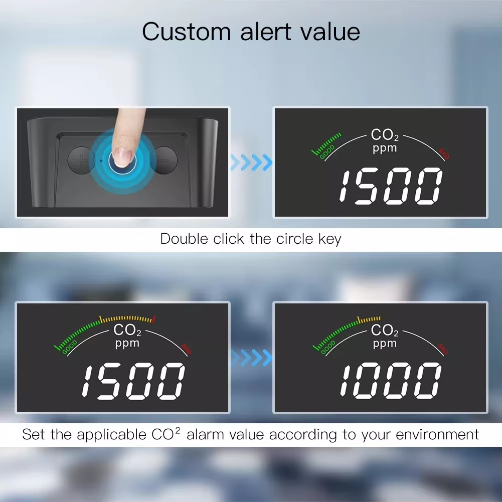 Smart Life Tuya WIFI Air Quality Monitor CO2 Temperature Humidity Sensor Detector | 5V