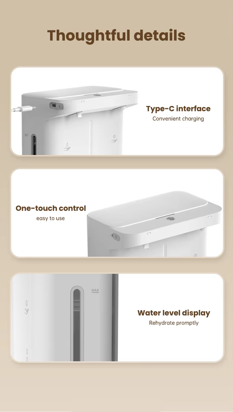 Electric Dual Soap Foam Gel Dispenser | 5V Rechargeable | 280ml refillable | Wall Mounted