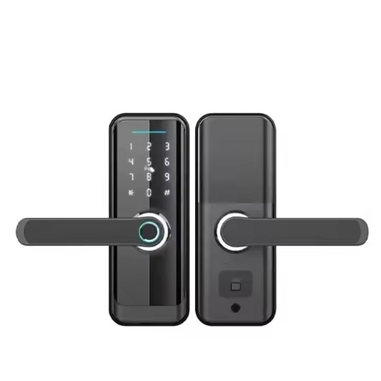 Smart Life Tuya WIFI Access Control Fingerprint Keypad Card Door Handle Lock HR09 (Black)