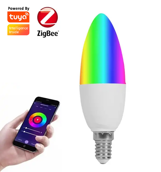 Smart Life Tuya Zigbee 4W E14 RGB CCT LED Light Bulb | 2700K to 6500K | RGB