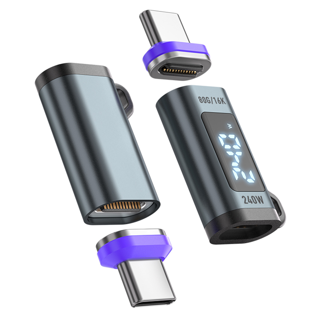 USB-C to USB-C Magnetic Display Adaptor | USB4 80Gbps 16K | 240W 48V 5A | Data Transfer Fast Charging