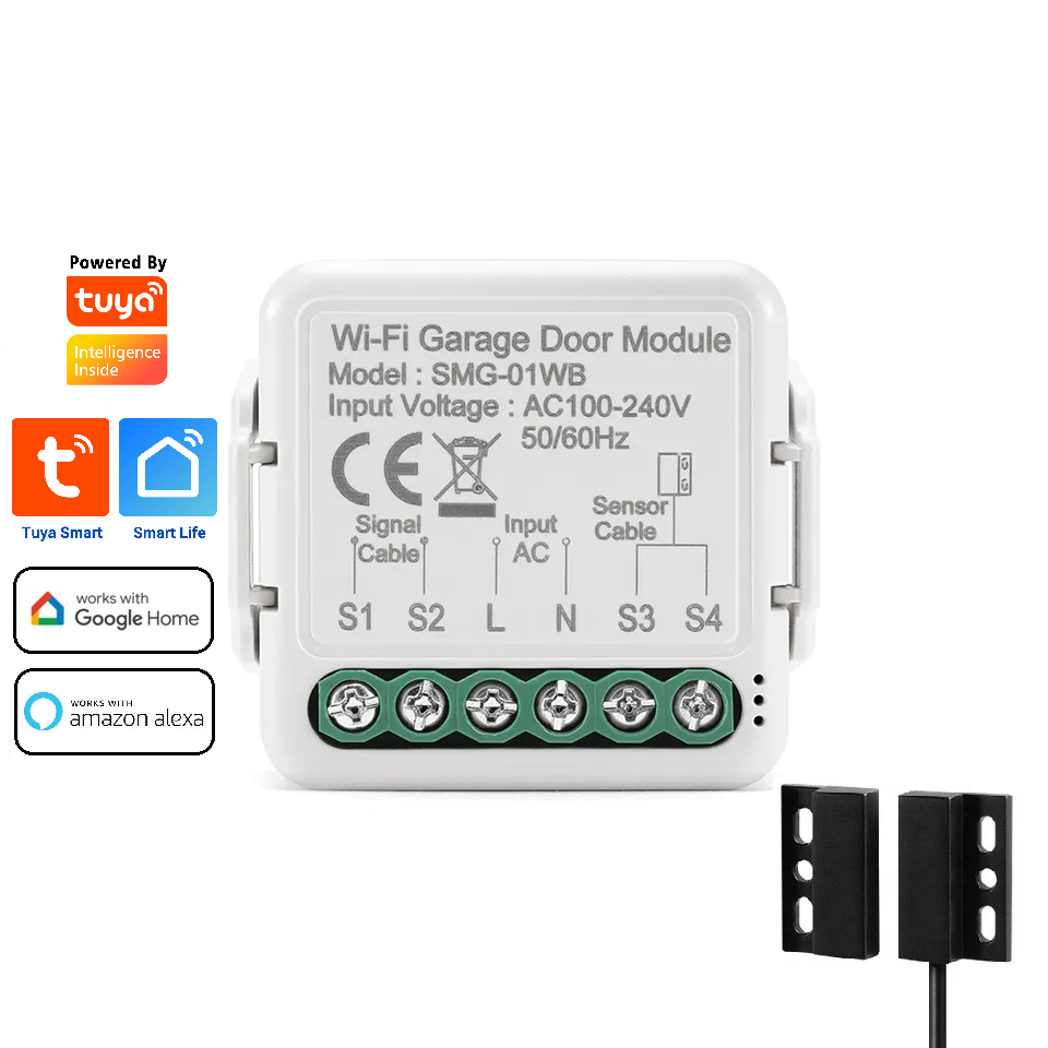 Smart Life Tuya WIFI Gate Garage Opener Mini Switch Inching Relay