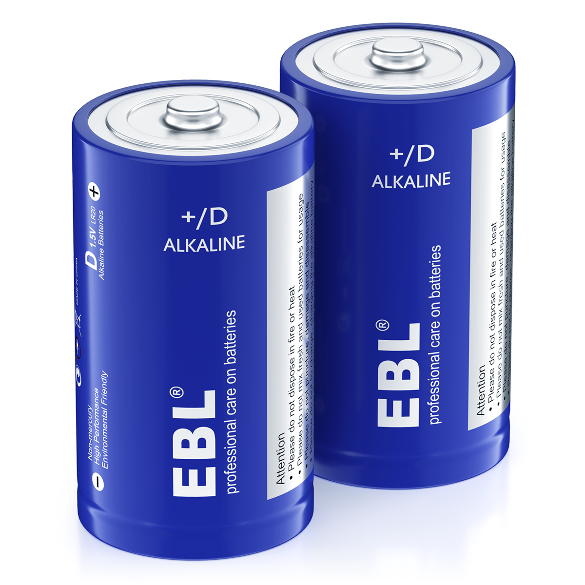 EBL D Alkaline Battery | 1.5V | 20000mAh | 2 Pack