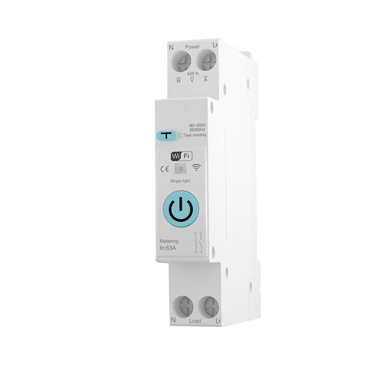 Smart Life Tuya WIFI 1P w/ Neutral & Leakage | 240V 63A 13800W 13.8KW w/ Power Monitor