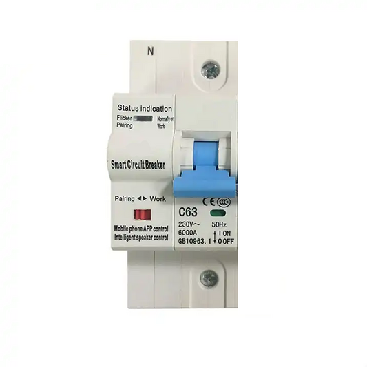 Smart Life Tuya Zigbee 1P 230V 63A 13800W 13.8KW MCB Switch Circuit Breaker with Power Monitoring