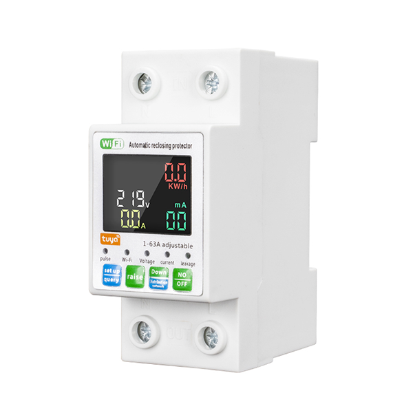 Smart Life Tuya WIFI 2P w/ Neutral & Leakage | 240V 63A 13800W 13.8KW w/ Power Monitor