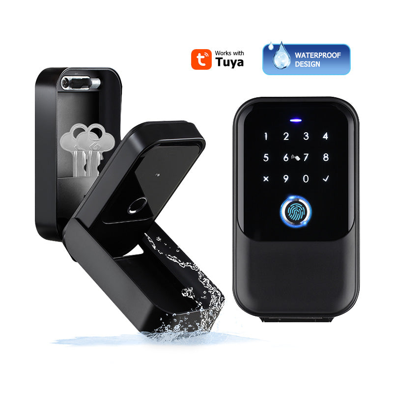 Smart Life Tuya Bluetooth Access Control Fingerprint Keypad Card Key Box (Black)