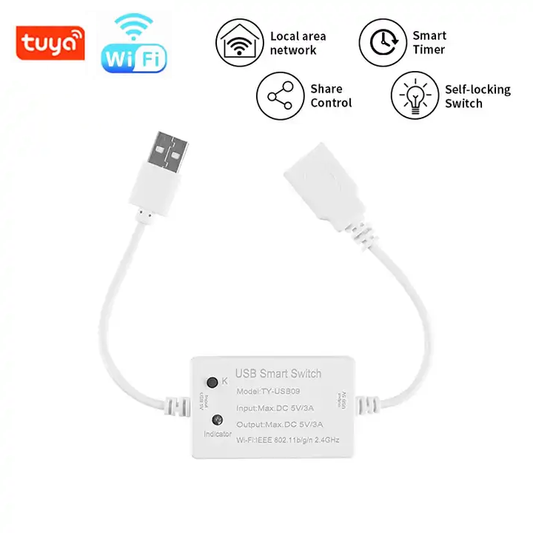 Smart Life Tuya WIFI 1CH USB A 5V 3A 15W Max Switch