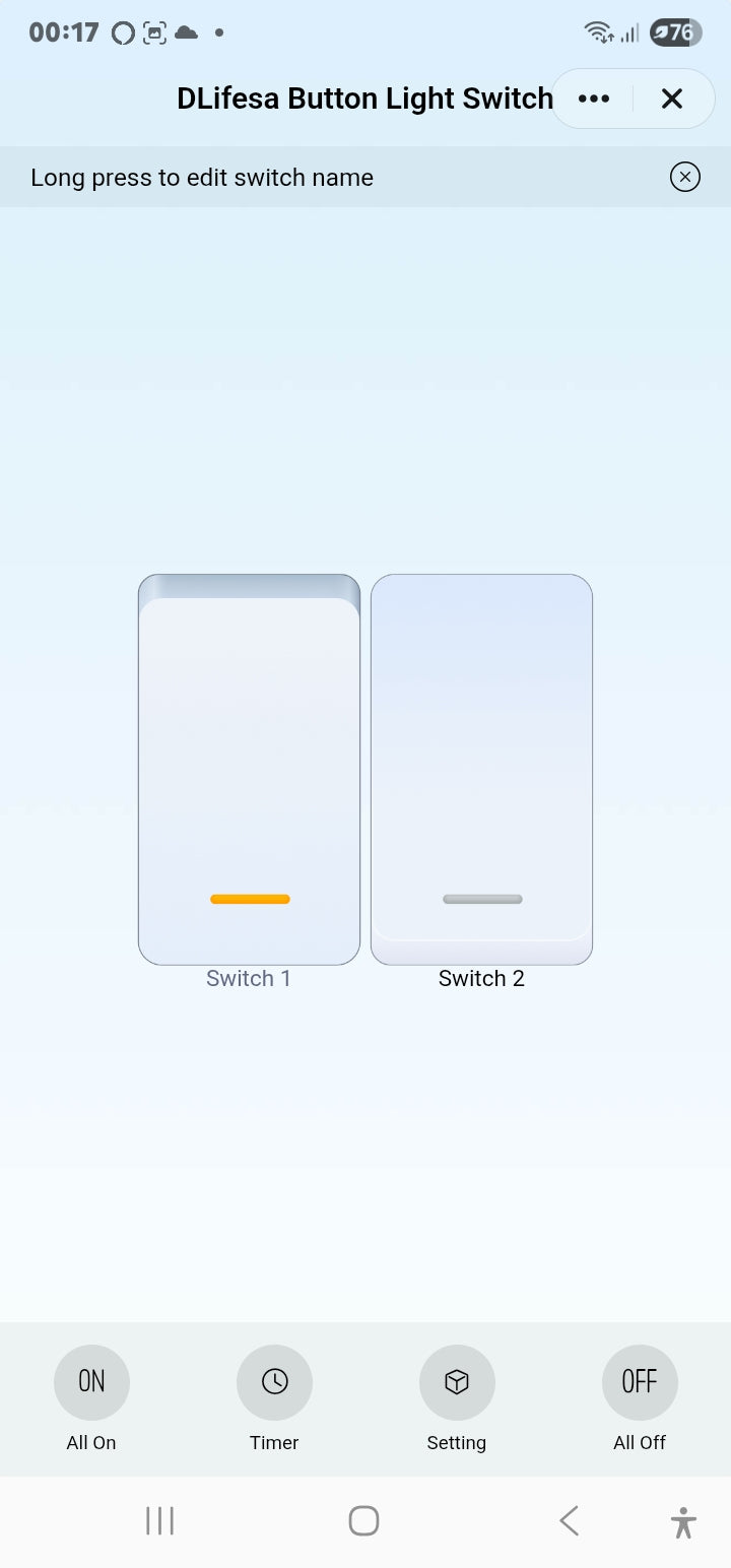 Smart Life Tuya WIFI 2CH LED Light Button Switch | Live & Neutral / Live & No Neutral Wire | Black