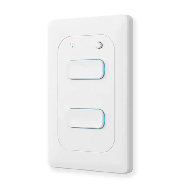 Smart Life Tuya WIFI 2CH LED Light Button Switch | Live & Neutral / Live & No Neutral Wire | White