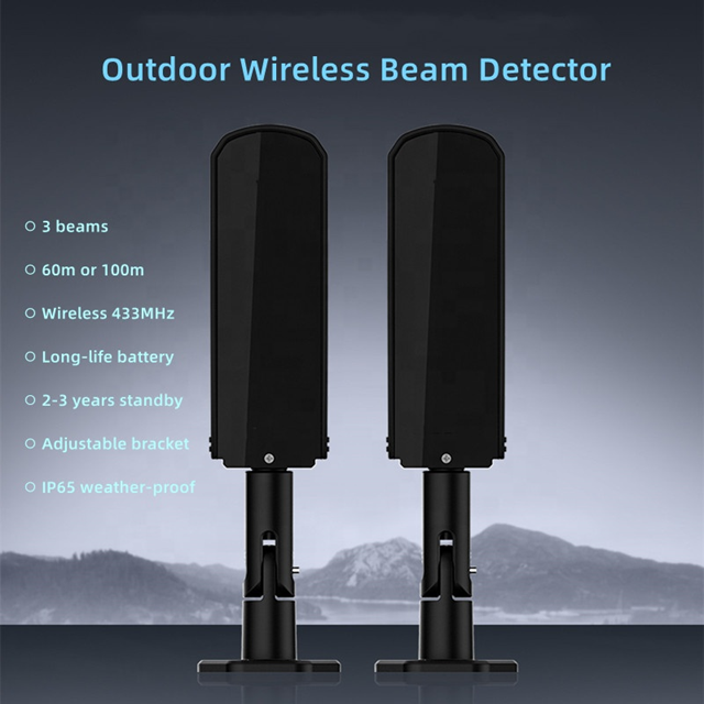 Outdoor Wireless Infrared 3 beam 100m Detector for Tuya Alarm System | RF433 | ER14505 Battery