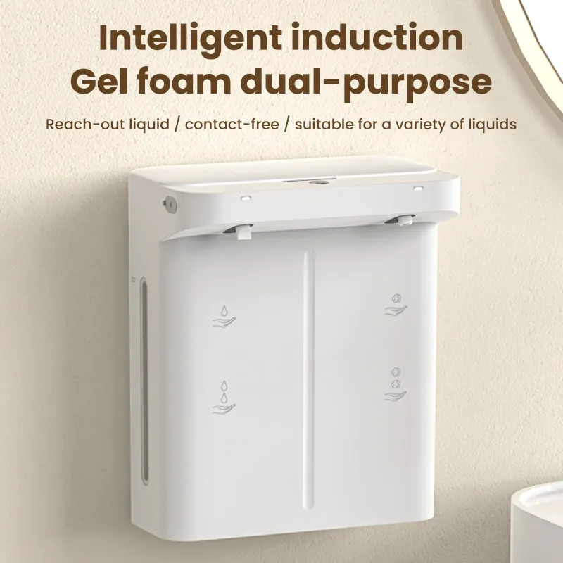 Electric Dual Soap Foam Gel Dispenser | 5V Rechargeable | 280ml refillable | Wall Mounted
