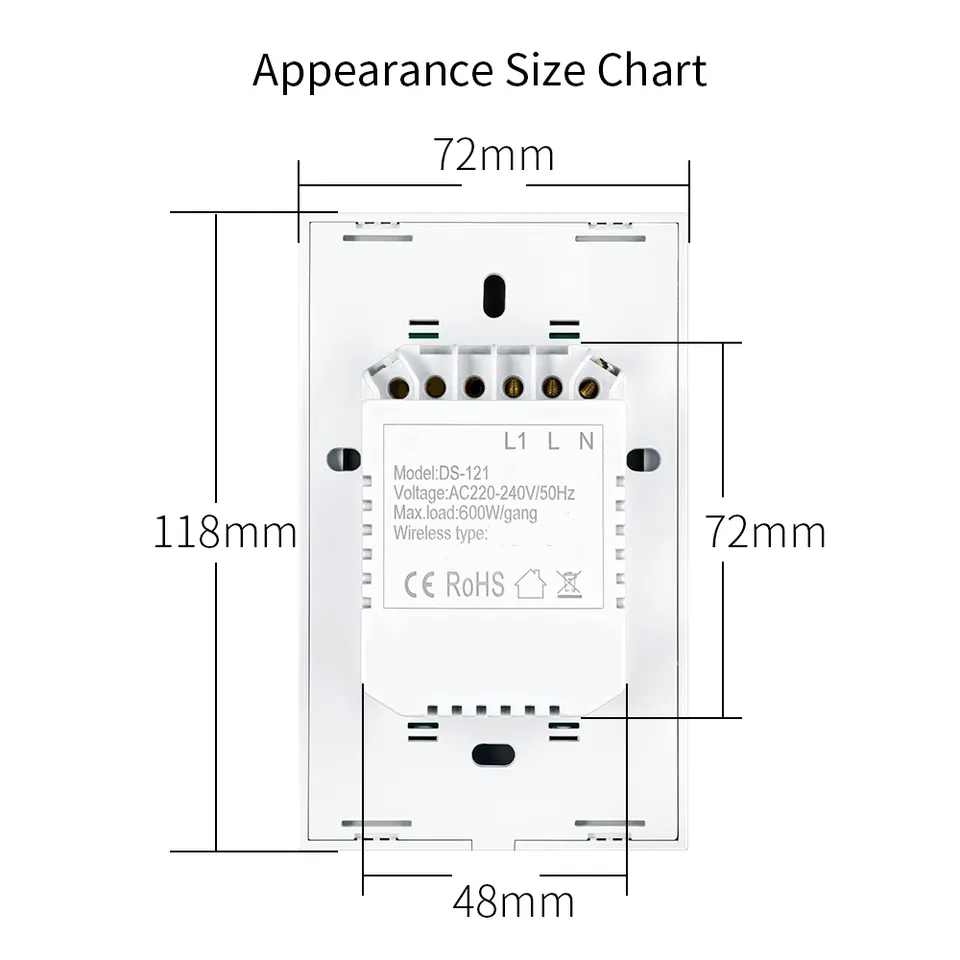 Smart Life Tuya Zigbee 1CH US LED Neutral or No Neutral Smart Switch (Black)
