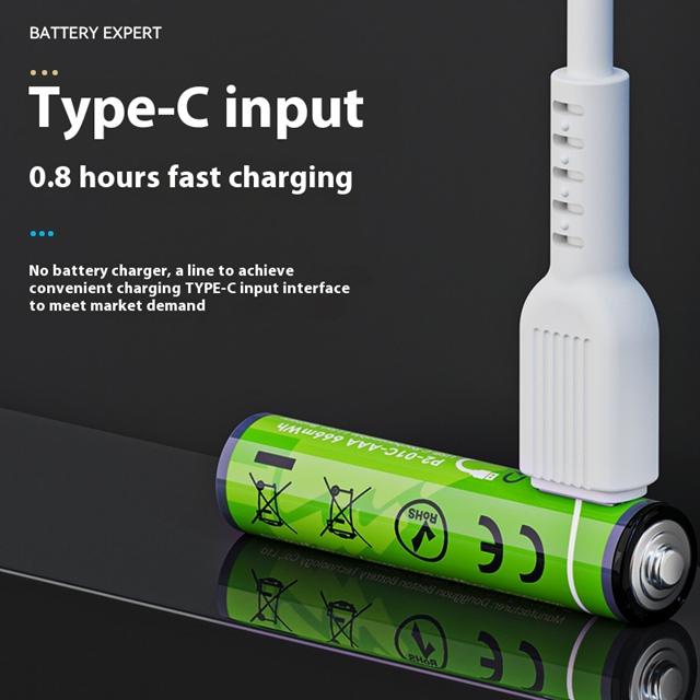 BESTON AAA USB C Rechargeable Lithium-ion Battery | 10440 | 1.5V | 390mAh | 4 Pack