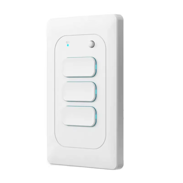 Smart Life Tuya WIFI 3CH LED Light Button Switch | Live & Neutral / Live & No Neutral Wire | White