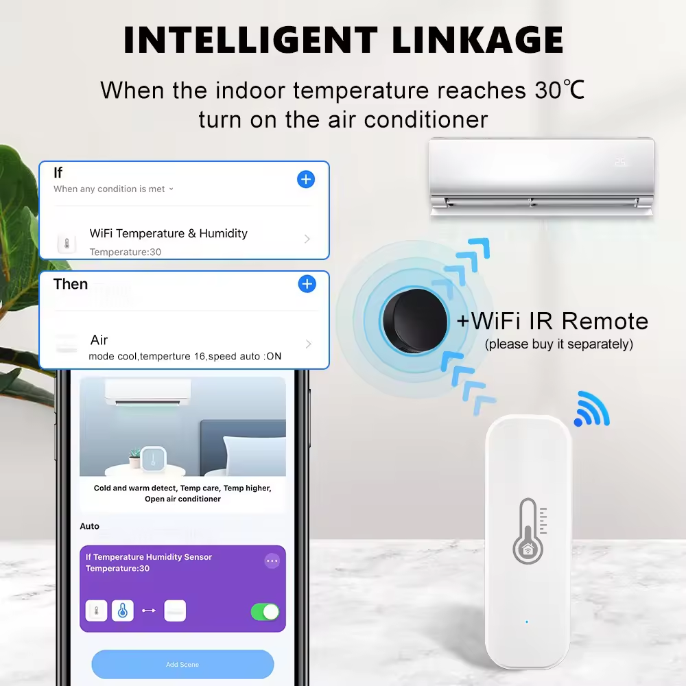 Smart Life Tuya WIFI Temperature & Humidity Sensor | 3V