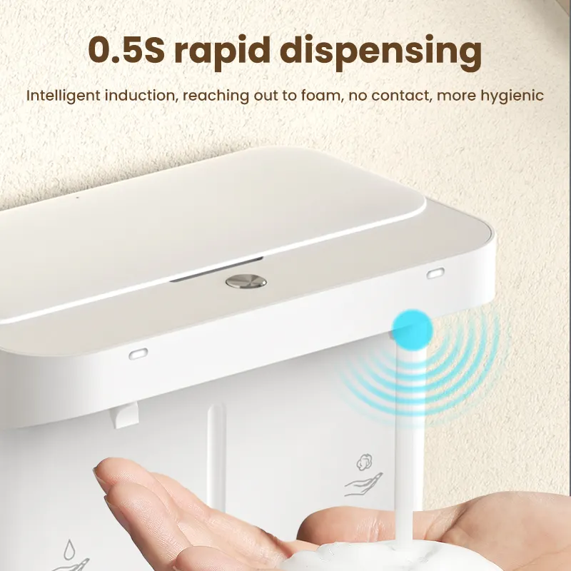 Electric Dual Soap Foam Gel Dispenser | 5V Rechargeable | 280ml refillable | Wall Mounted