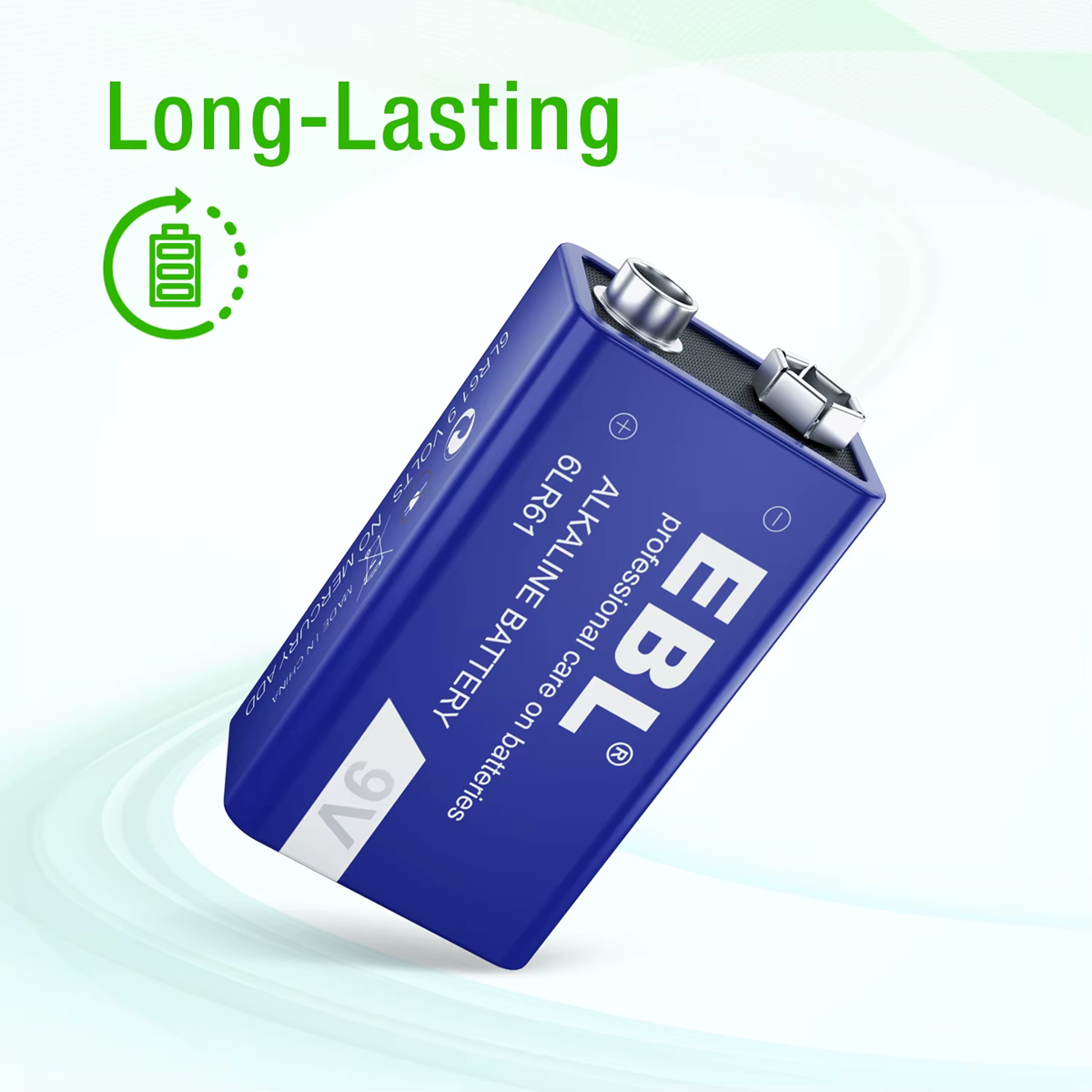 EBL 9V Alkaline Battery | 1.5V | 550mAh | 1 Pack