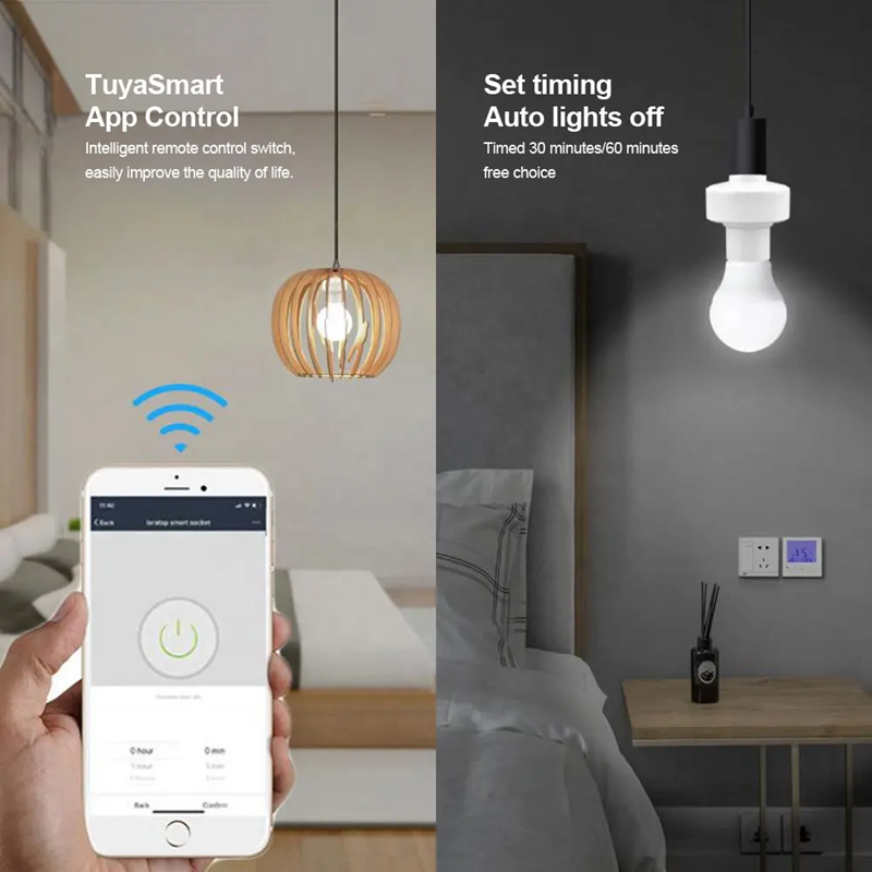 Smart Life Tuya WIFI E27 Lamp Light Bulb Socket w/ RF433