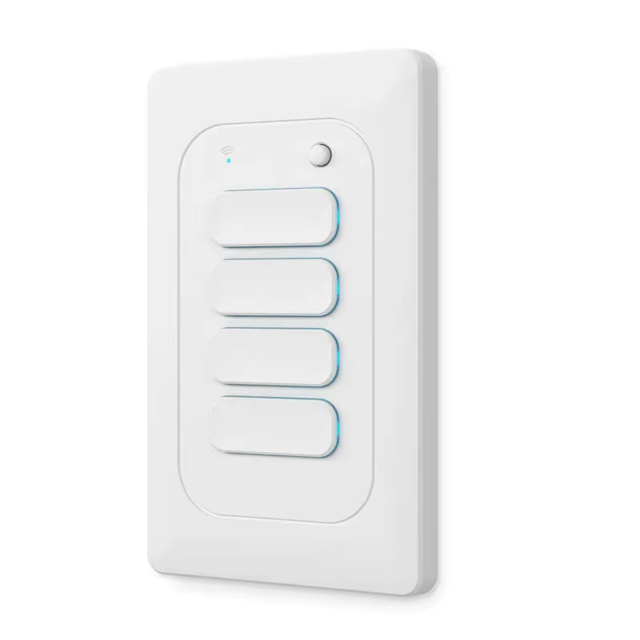 Smart Life Tuya WIFI 4CH LED Light Button Switch | Live & Neutral / Live & No Neutral Wire | White