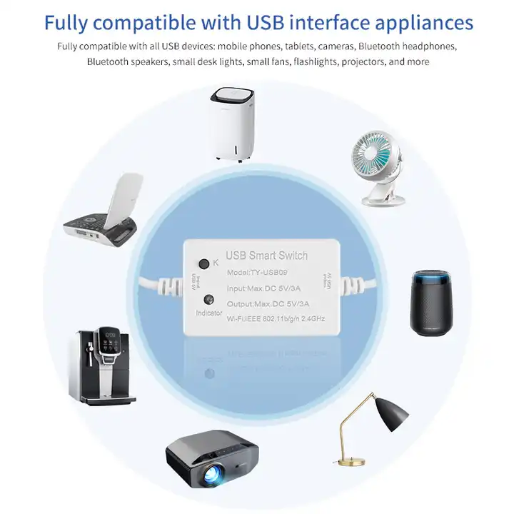 Smart Life Tuya WIFI 1CH USB A 5V 3A 15W Max Switch
