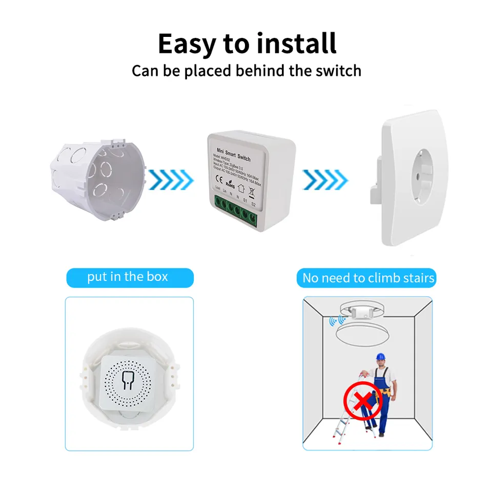 Smart Life Tuya Zigbee 1CH 16A 3500W Mini Switch