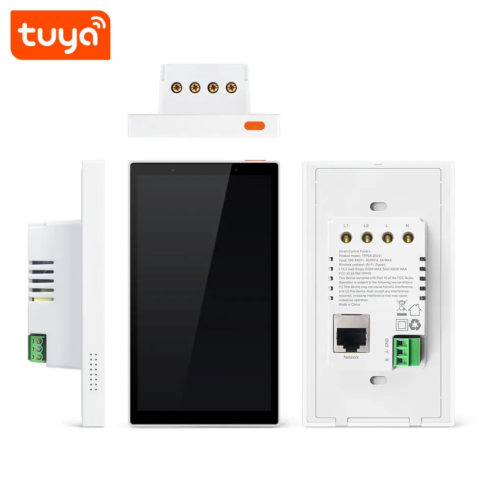 Smart Life Tuya WIFI 5 inch In-Wall Touch Screen Control Panel w/ 2CH Relays, Alexa & Zigbee Gateway