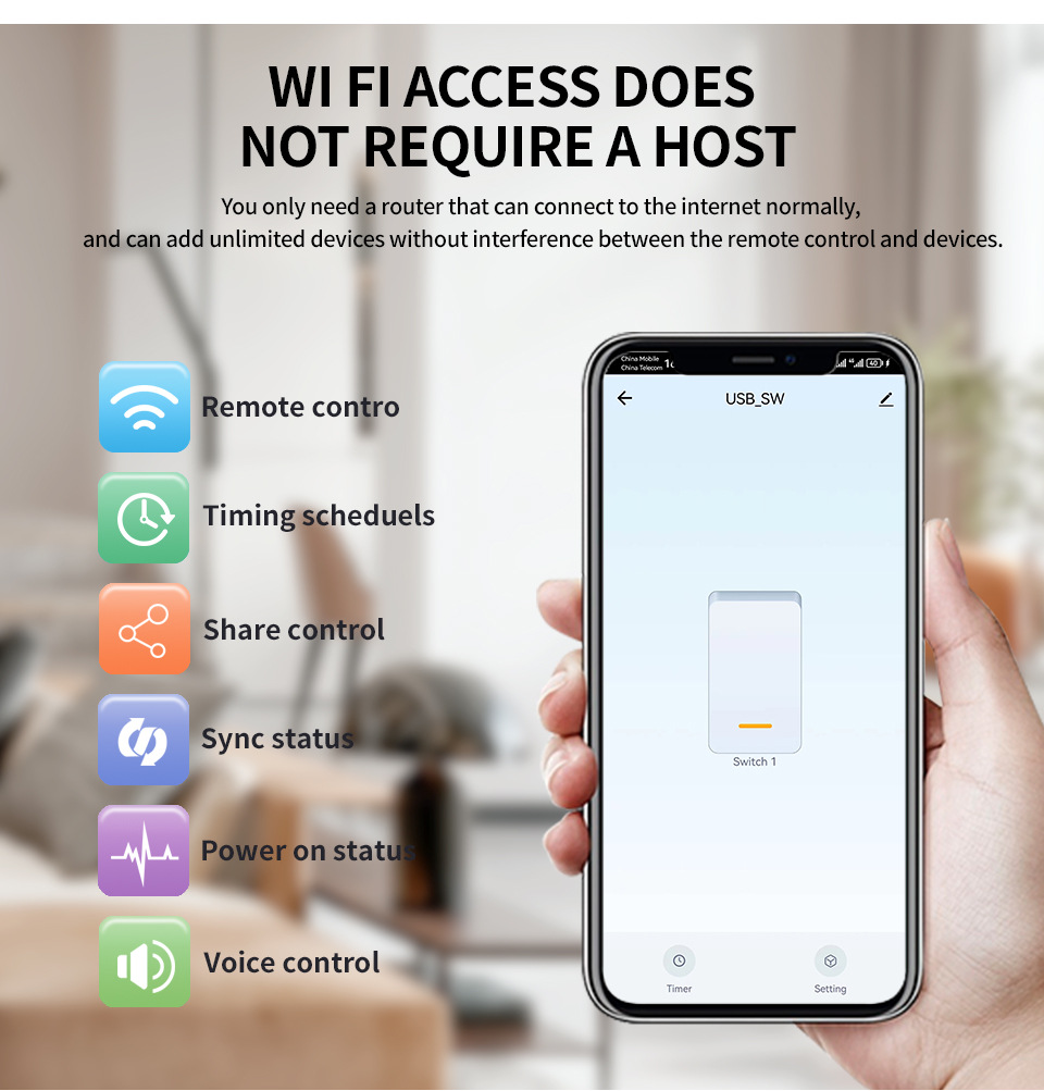 Smart Life Tuya WIFI 1CH USB A 5V 3A 15W Max Switch