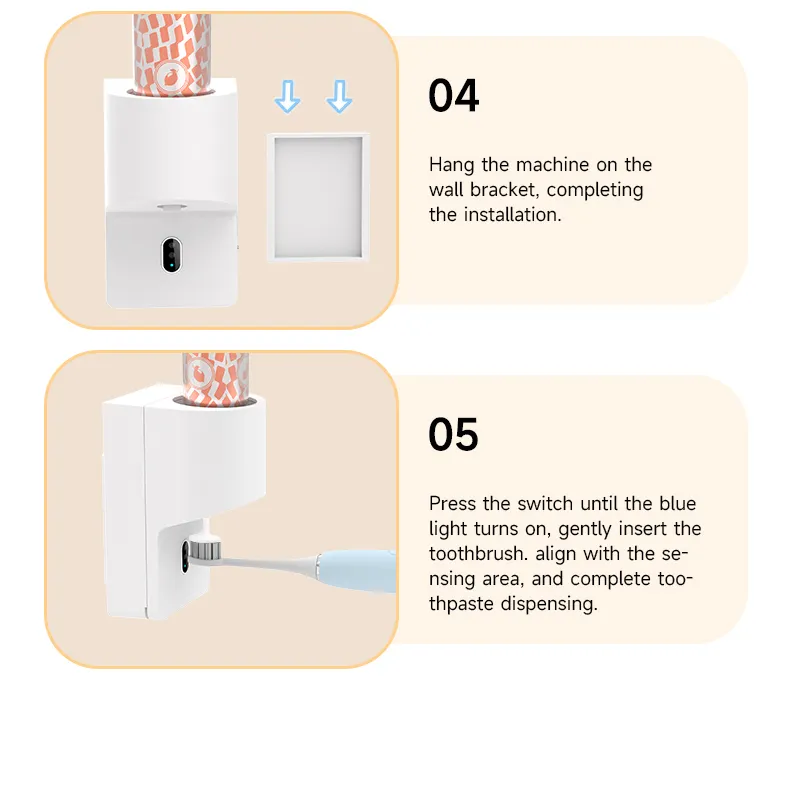 Electric Toothpaste Squeezer Dispenser | 5V Rechargeable | Fits Toothpaste Tube | Wall Mounted