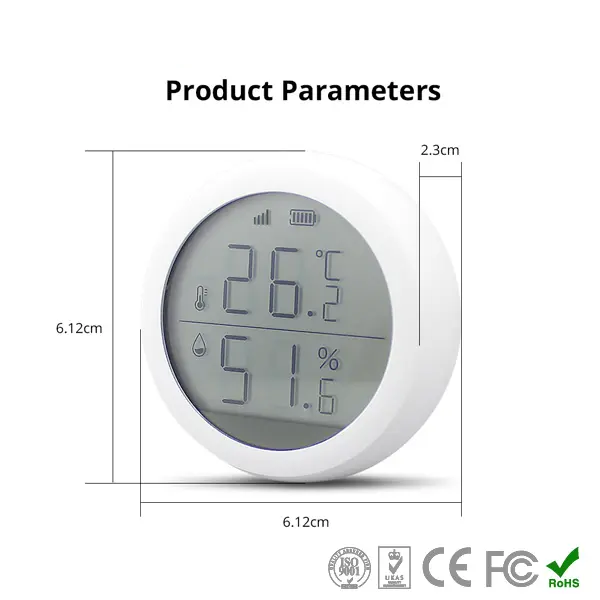 Smart Life Tuya Zigbee Temperature and Humidity Display Sensor