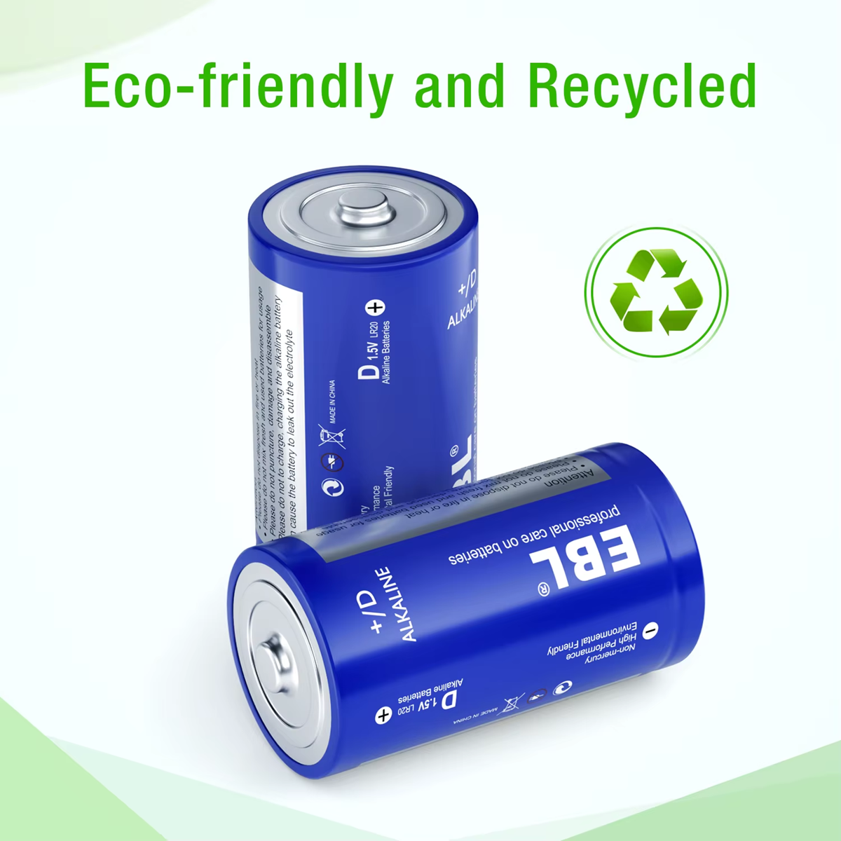 EBL D Alkaline Battery | 1.5V | 20000mAh | 2 Pack