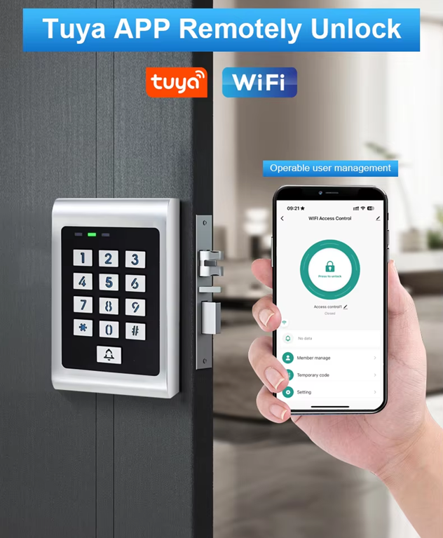 Smart Life Tuya WIFI Access Control 12V Keypad Card Doorbell for Door Gate Garage | IP66 Waterproof