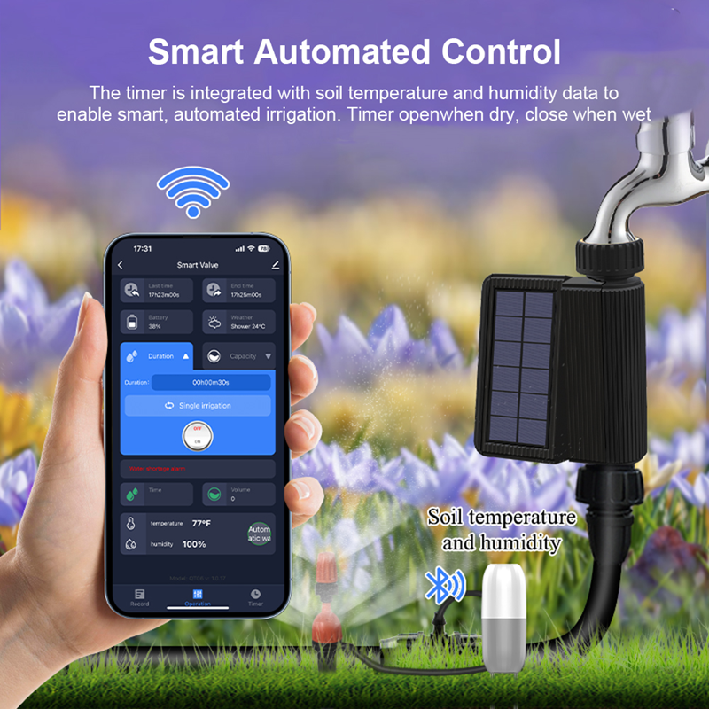 Smart Life Tuya WIFI Solar Irrigation Valve Sprinkler Timer Controller Switch | Solar & Battery