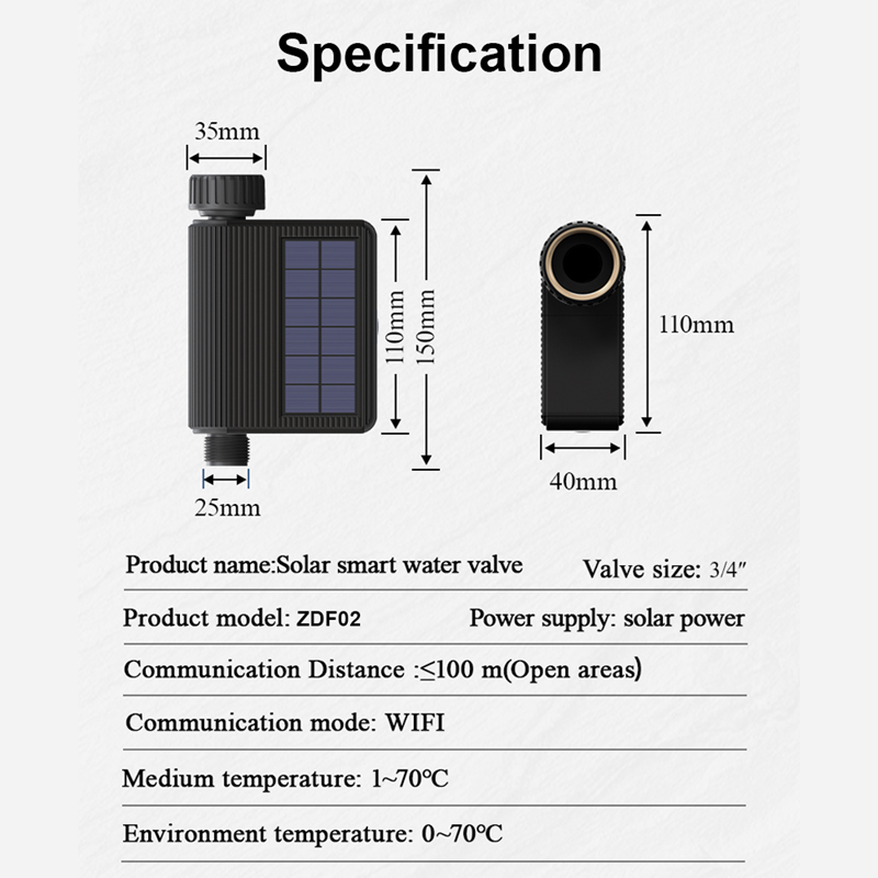 Smart Life Tuya WIFI Solar Irrigation Valve Sprinkler Timer Controller Switch | Solar & Battery