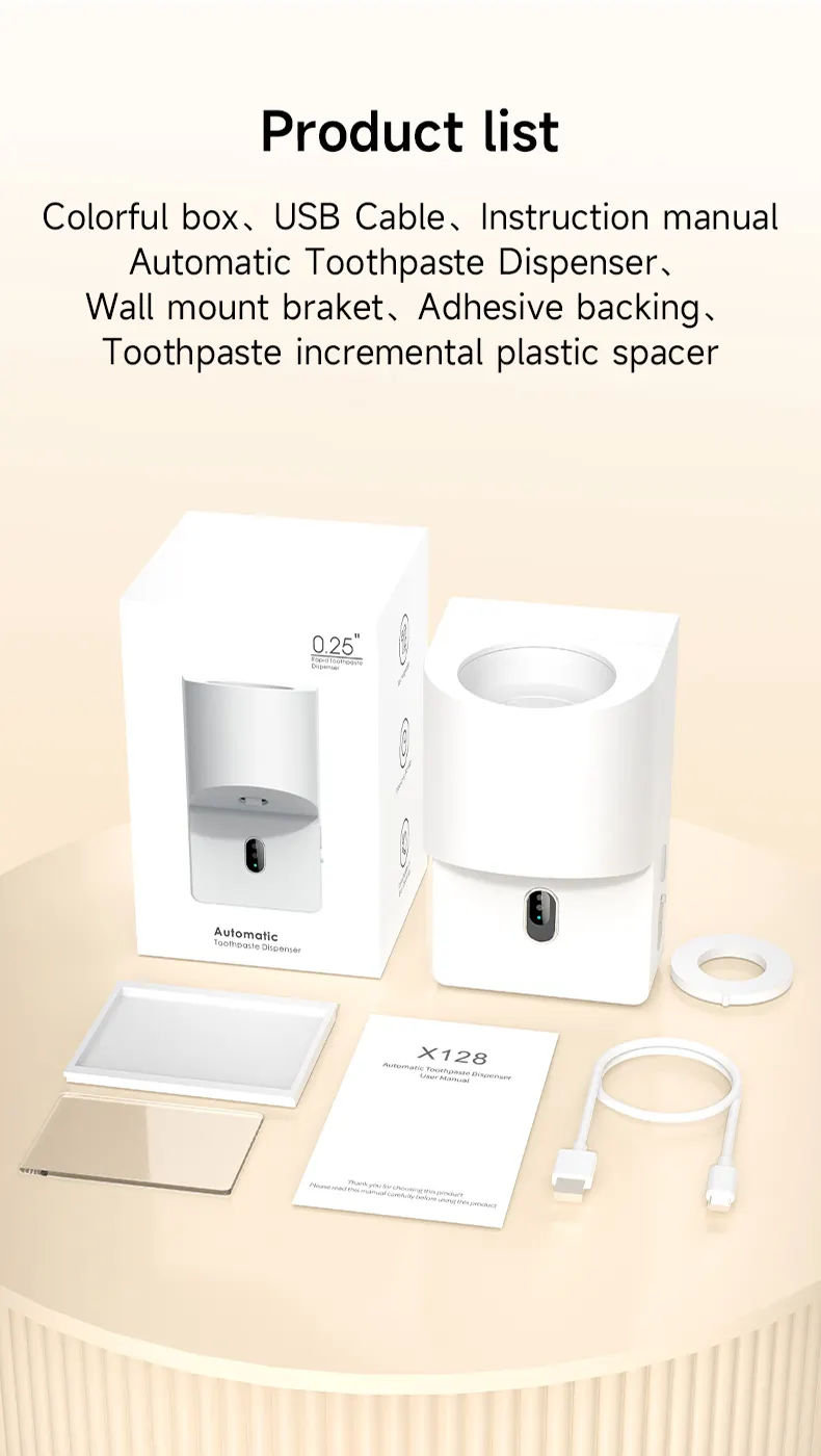 Electric Toothpaste Squeezer Dispenser | 5V Rechargeable | Fits Toothpaste Tube | Wall Mounted