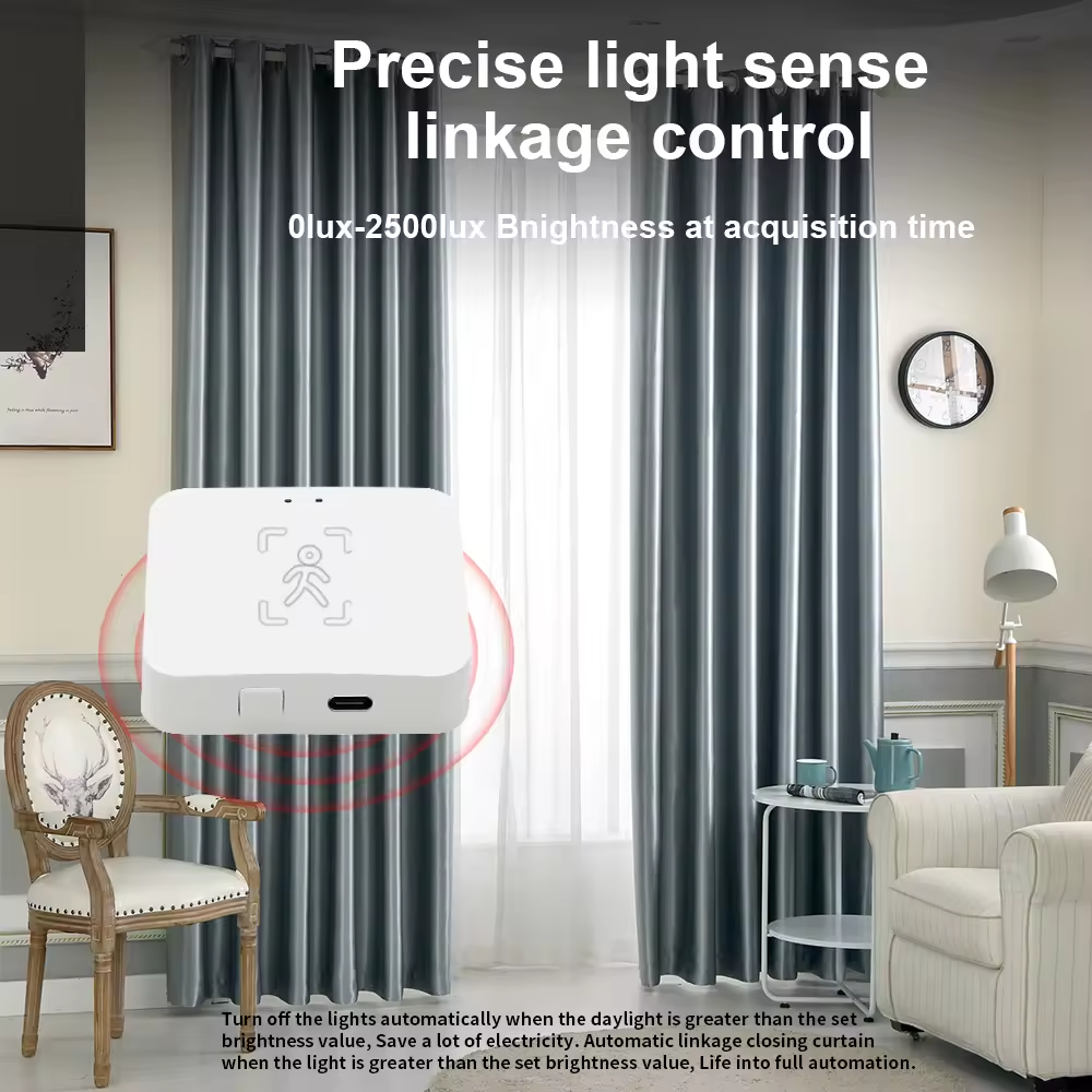 Smart Life Tuya Zigbee Human Presence Motion Detector w/ Light Sensor | 5V | Wall/ Ceiling Mounted