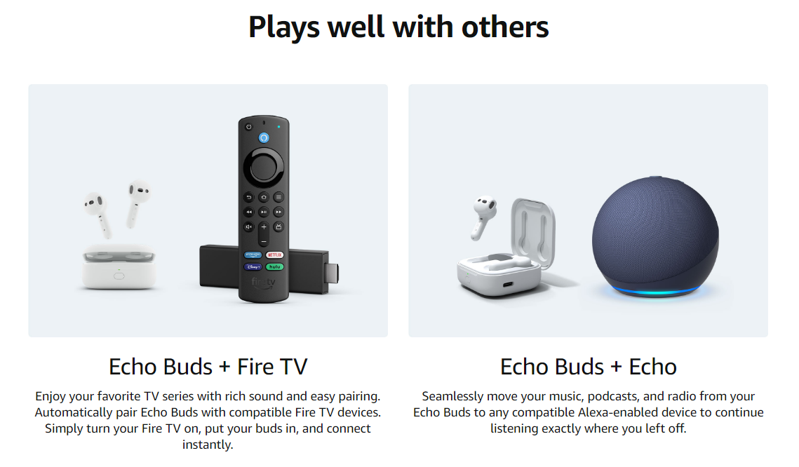 All-new Echo Buds (2023 Release) True Wireless Bluetooth 5.2 Earbuds with Alexa, charging case White