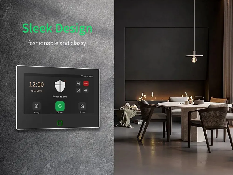Smart Life Tuya WIFI 4G SIM Card 7 inch Touch Screen Alarm System | H700 | 5V/ 12V w/ Backup Battery
