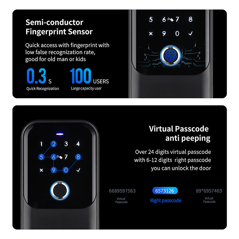 Smart Life Tuya Bluetooth Access Control Fingerprint Keypad Card Key Box (Black)