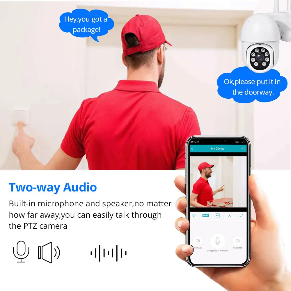 Smart Life Tuya NVR CCTV Camera Kit w/ 8 Waterproof 3MP PTZ Cameras & 2-way Audio